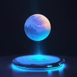 an illuminated tablet with the glow from a light source in it