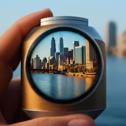 a hand holding a camera with a photo on the top
