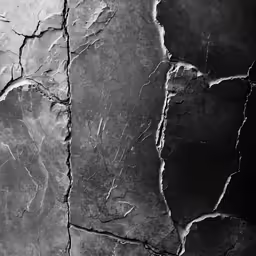 the wall has several cracks in it