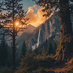 an image of a beautiful landscape with a mountain