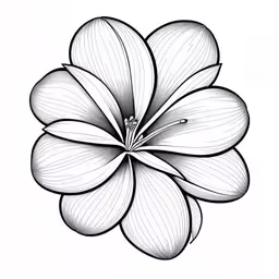 flower in the middle of black and white,the outline of a flower that has been drawn