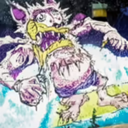 there is an illustration of a creature with a knife