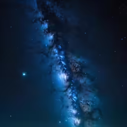 a long view looking up at the sky filled with stars