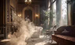 an old fashioned living room in steam