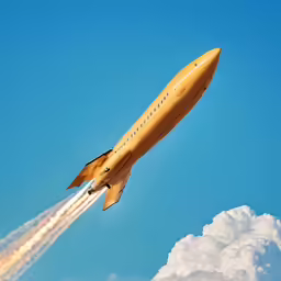 a jumbo jet with the letter h and the number 2 is flying in front of blue skies