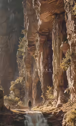 a man standing on the edge of a canyon