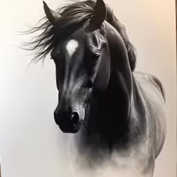 an ink drawing of a galloping horse