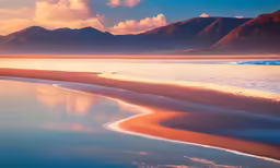 mountains and a body of water with an island in the distance