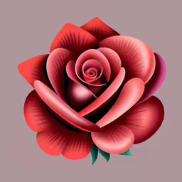a red rose is shown on a gray background,a drawing of a flower made of red petals