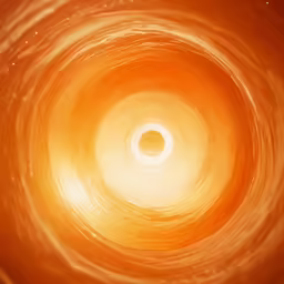 a photograph looking up at a closeup of a yellow swirl