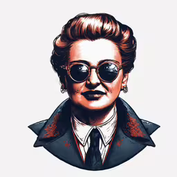 the portrait of queen elizabeth howard is drawn in black and white,an old photo with the name of the woman with sunglasses on her face