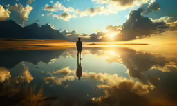 a man that is standing in the sand