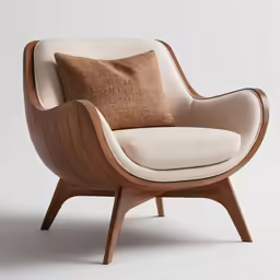 a chair with some pillows on it