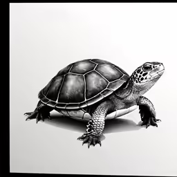 a drawing of a turtle in a frame