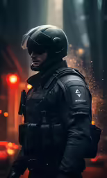 a person dressed in a helmet and uniform