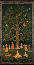 a tree with many people sitting in it