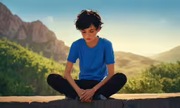 there is a woman that is sitting on a wall,young lady sitting and working with her eyes closed