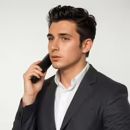 a young man is using his cell phone