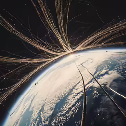 a view of the earth from the space shuttle