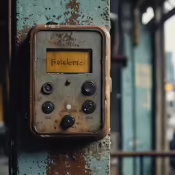 an old electrical device with a broken cover