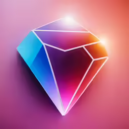 a diamond in the shape of a rainbow on a pink background