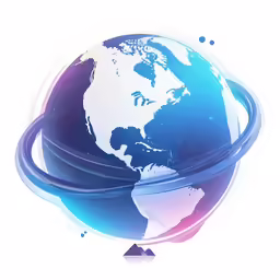 a stylized drawing of the planet with some lines going through it