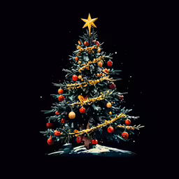 an abstract christmas tree is shown with the dark background
