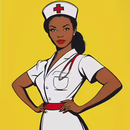 an artistic woman wearing a nurses outfit
