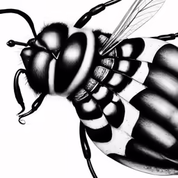 a fly with a long beak is in black and white