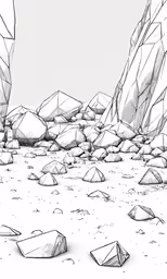 the drawing of some rocks and rocks is in a desert