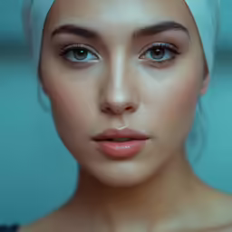 a woman wearing a turban with a close up of her face