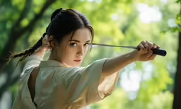 an image of woman holding a rifle in her hand