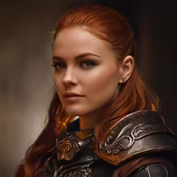 this woman is dressed in an armor and posing for a photo