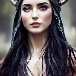 the young woman with horns on her head