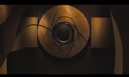the circle and curved design are in gold