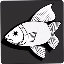 a black and white fish is shown