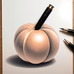 drawing an apple and its three point pens