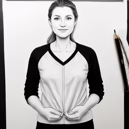 a drawing of a female tennis player is shown