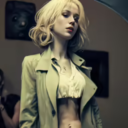 the young woman is showing off her muscular abs abssesure
