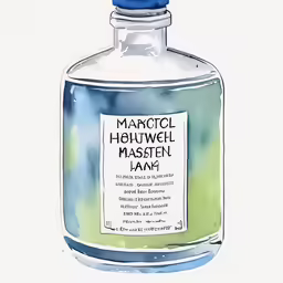 watercolor and ink sketch of a medicine bottle