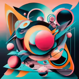 an abstract painting with various colors