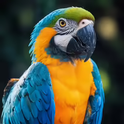 close up image of a parrot with his bright colors