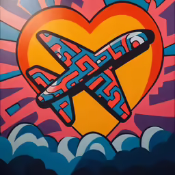 an airplane painted on the outside of a building