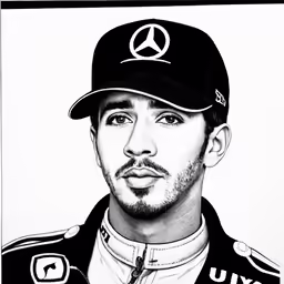 a drawing of lewis lewis from the mercedes team