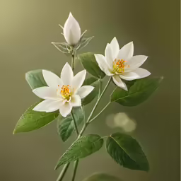 two white flowers are sitting in a vase