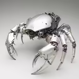 a robot crab made with several metal parts