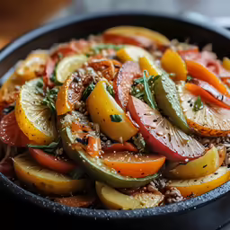 vegetables sit in a black bowl ready to be eaten