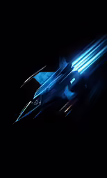 a model plane with lights coming out of it