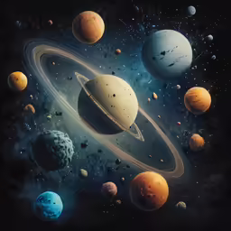 an image of planets and moon in space
