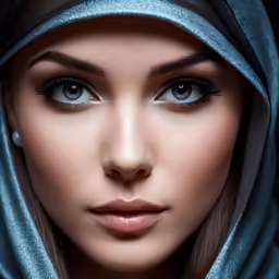 an image of a woman with blue eyes